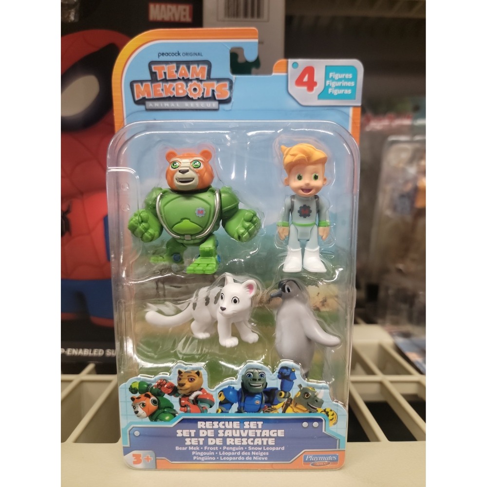 Team Mekbots Rescue Set Bear Mek Frost Pentuin & Snow Leopard Figure Set NEW!